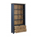 Splash of Blue - Large Open Bookcase with Drawers